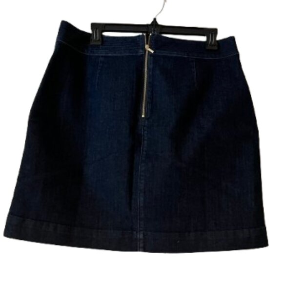 Loft Dark Blue Denim Mini Skirt - Size 12 - Picture 2 of 5